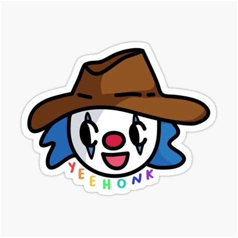 Yeehonk Cowboy Clown Sticker For Sale By Noellemco Redbubble