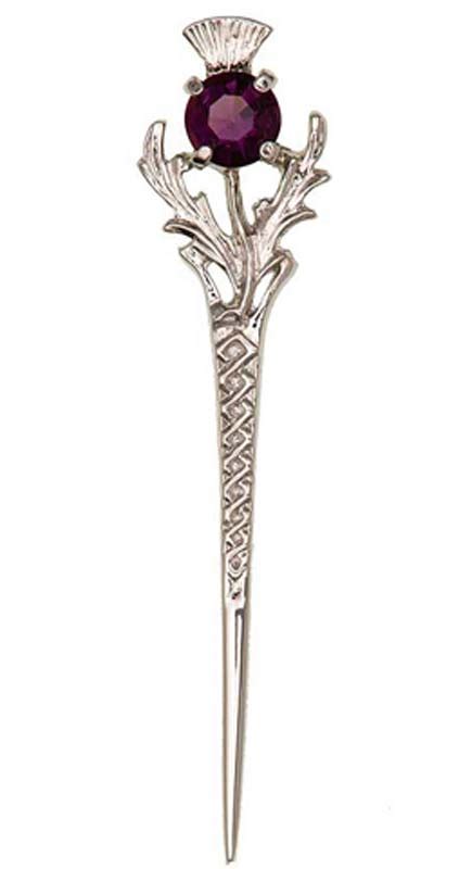 Thistle Celtic Kilt Pin With Jewel By Scotweb