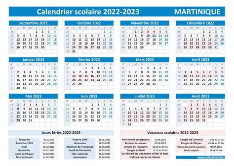 Vacances Scolaires 2022 2023 Académie De Martinique