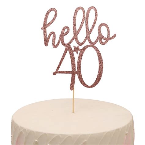 Buy Hello 40 Glitter Cake Toppers 40th Birthday Cake Toppers 40th