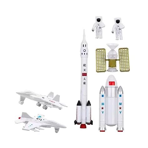 Geekmonkey 7pcs Simulate Mini Space Rocket Modeling Figures Toys Set