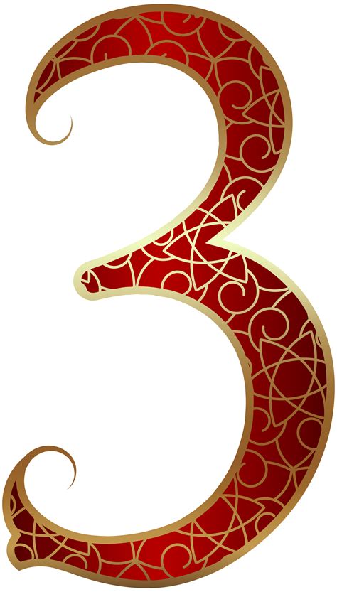 Gold Red Number Three Png Clip Art Image Gallery Yopriceville High