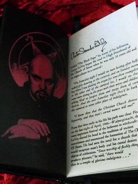 The Satanic Bible Leather Bound Hardcover Double Pentagram Book Anton