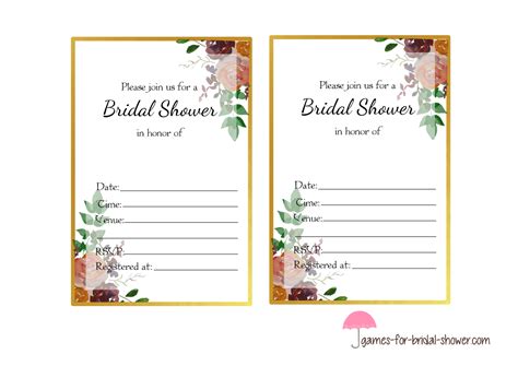 free printable bridal shower invitation templates