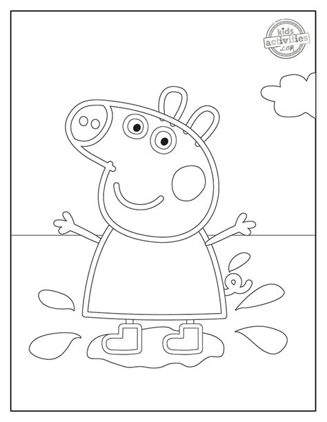 Peppa Pig Muddy Puddles Coloring Pages Coloring Pages