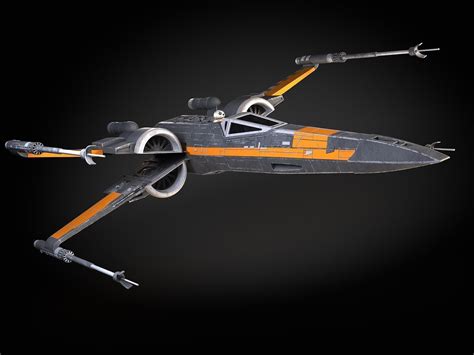 Star Wars X Wing Fighter Black With Interior 3d Model Cgtrader