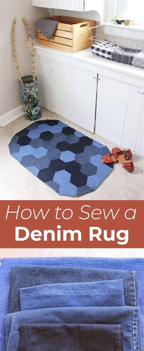 How To Sew A Denim Rug Denim Rug Sewing Projects For Beginners Diy Rug