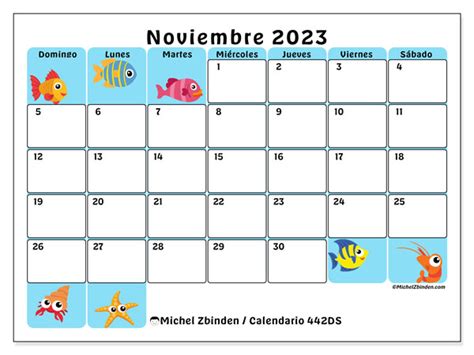 Calendario Noviembre De 2023 Para Imprimir “442ds” Michel Zbinden Bo