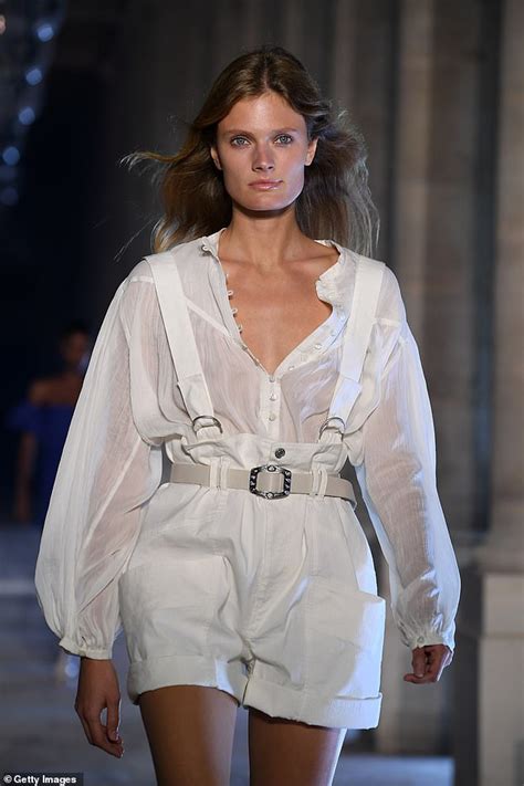 Paris Fashion Week Constance Jablonski Is Braless For Isabel Marant