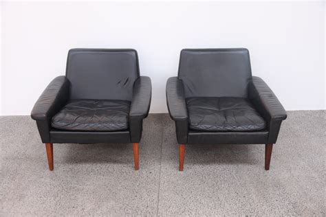 Add one to your bedroom or office to create another area for you to read, work or relax in style. Pair of Black Leather Armchairs - The Vintage Shop