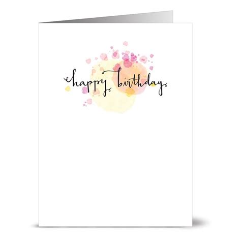 Pack of 30 6 x 6 white cards and envelopes 300gsm (extended dispatch: 24 Note Cards - Yellow Watercolor Script Happy Birthday ...