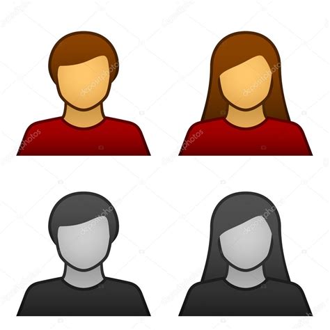 Vector Male Female Avatar Icons Male Female Avatar Icons — Stock