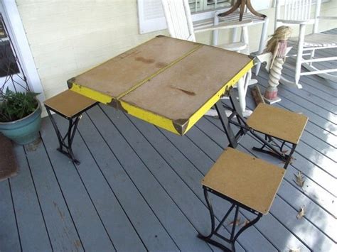 Vintage Folding Table And Chair Set By Handy Company Picnic