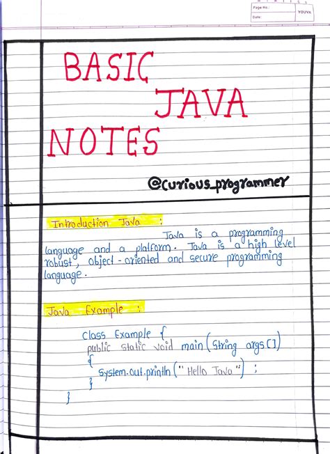 Java Basics Handwritten Language For Computer M I F Page No W T F OU Dale L I R R