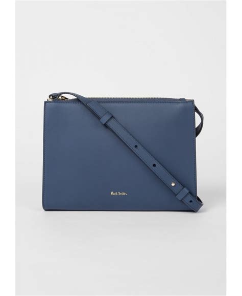 Paul Smith Navy Blue Leather Cross Body Bag With Swirl Trim Bags From Jonathan Trumbull Uk