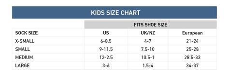 Sizing Guide Wrightsock Nz