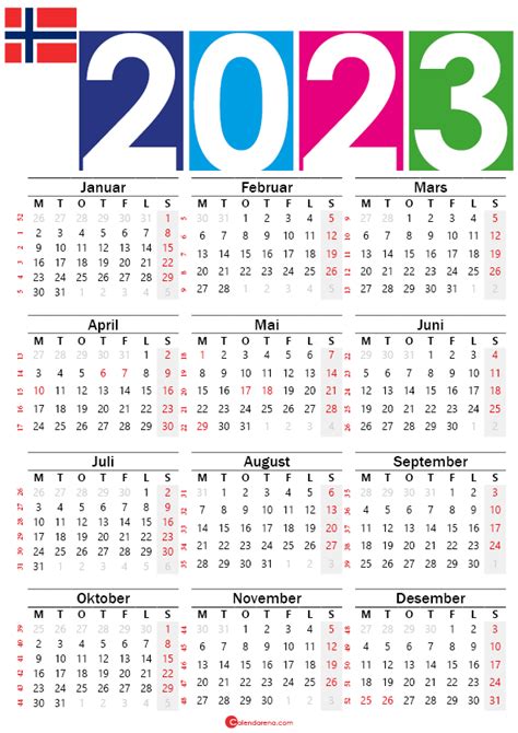 Norge Kalender 2023 Med Helligdager I 2023 Kalender Norge Sitater