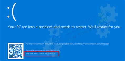 How To Fix Inaccessible Boot Device Error Stop Code In Windows 10