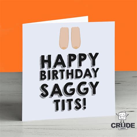 Happy Birthday Saggy Tits Crude Birthday Card Naughty Etsy