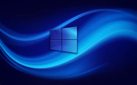 4k Windows 10 Logo Abstract Waves Blue Background Windows