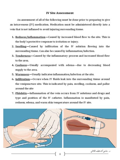 iv site assessment intravenous therapy inflammation