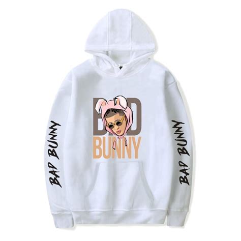 Shop Bad Bunny Pullover Hooded Sweatshirt Bad Bunny Merch
