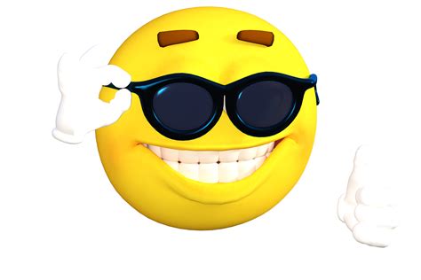 Smiling Thumbs Up Emoji Memes White Yellow Smiley Sunglasses