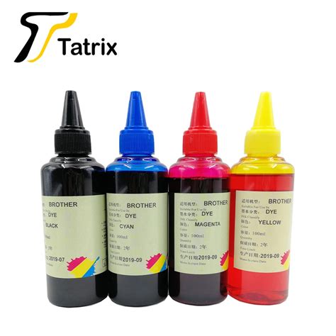 Tatrix 4 X 100ml Refill Ink For Brother Cartridges Dye Ink Photo Ink