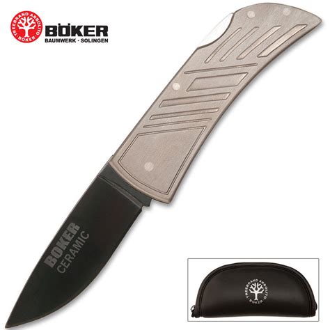 Boker Titanium Ceramic Lockback Folding Knife Knives