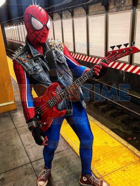disfraz de spider punk imprimido en 3d traje de punk rock spiderman