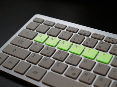 Qwerty Computer Keyboard Layout With Highlighted Keys Stock Photo