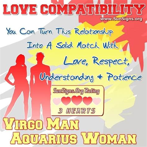 virgo man and aquarius woman love compatibility sunsigns