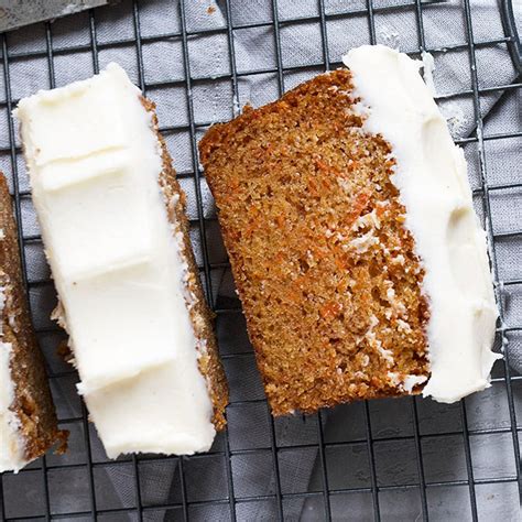 Carrot Cake Loaf With Cream Cheese Frosting Seasons And Suppers