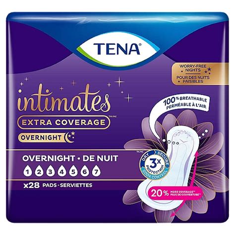 Tena Intimates Extra Coverage Overnight Pads 28 Count Shoprite