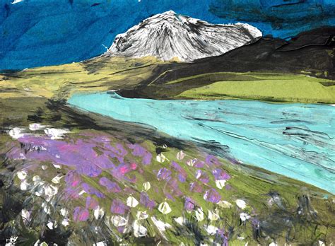 Iceland Painting Herdubreid Blooms Iceland Oil Painting Landscape