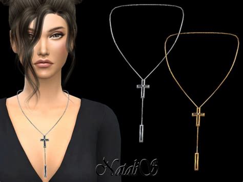 The Sims Resource Cross Lariat Necklace By Natalis Sims 4 Downloads