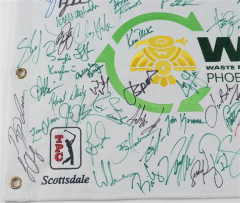 Waste Management Phoenix Open Golf Pin Flag Signed By (54) With Patrick
