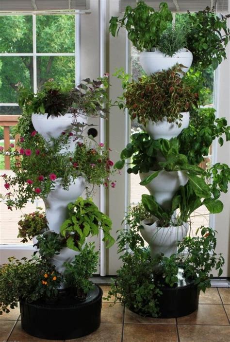 Easy diy flower pot towers. Garden Indoor Outdoor Vertical Growing Tower | Hydroponic ...