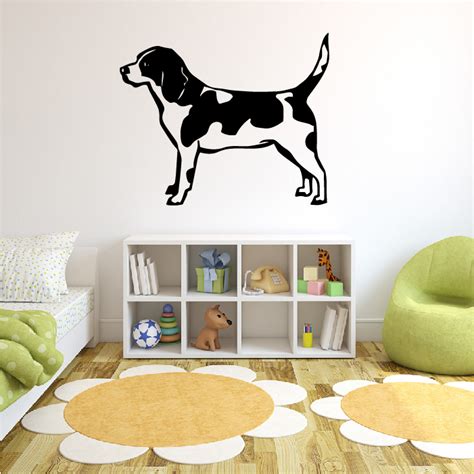 The dog a bath theme waterproof fabric home decor shower. Beagle Dog Wall Sticker Pet Animals Wall Decal Canine Home ...
