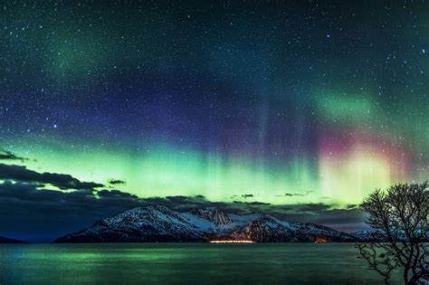 Alaska aurora aurora borealis northern lights Nature sky landscape ...