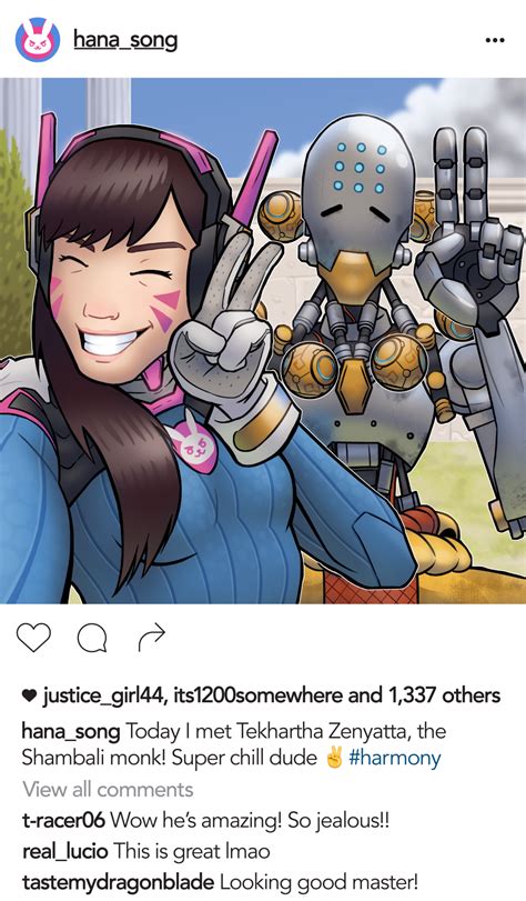 Dva And Zenyatta Selfie By Average Illustration Adam Overwatch