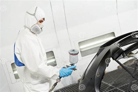 Mechanic Repairing And Polishing Car Headlight Stock Image Image Of
