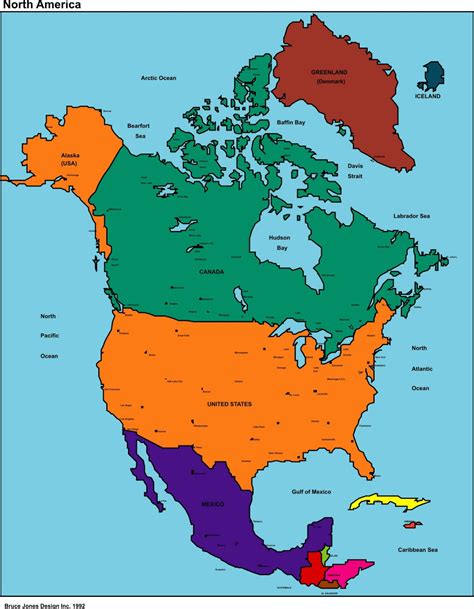 Šiaurės Amerika Geografinių žemėlapių Šiaurės Amerikoje Geografia