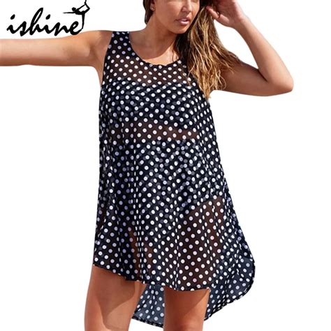 Women Sexy Bikini Beach Cover Up Dots Swimsuit Covers Up Bathing Suit