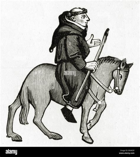 Geoffrey Chaucer S Canterbury Tales The Friar On Horseback Stock