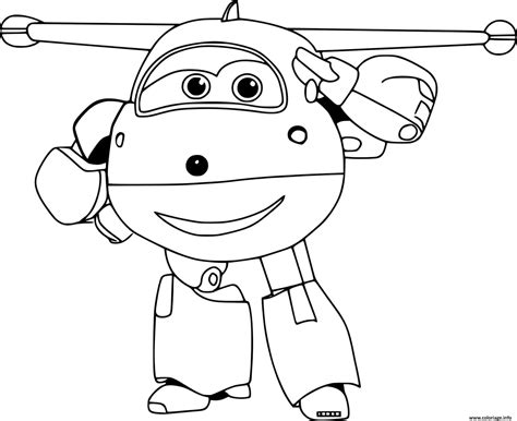 Coloriage Super Wings Jett Aime Faire Plaisir Aux Enfants Avec Des