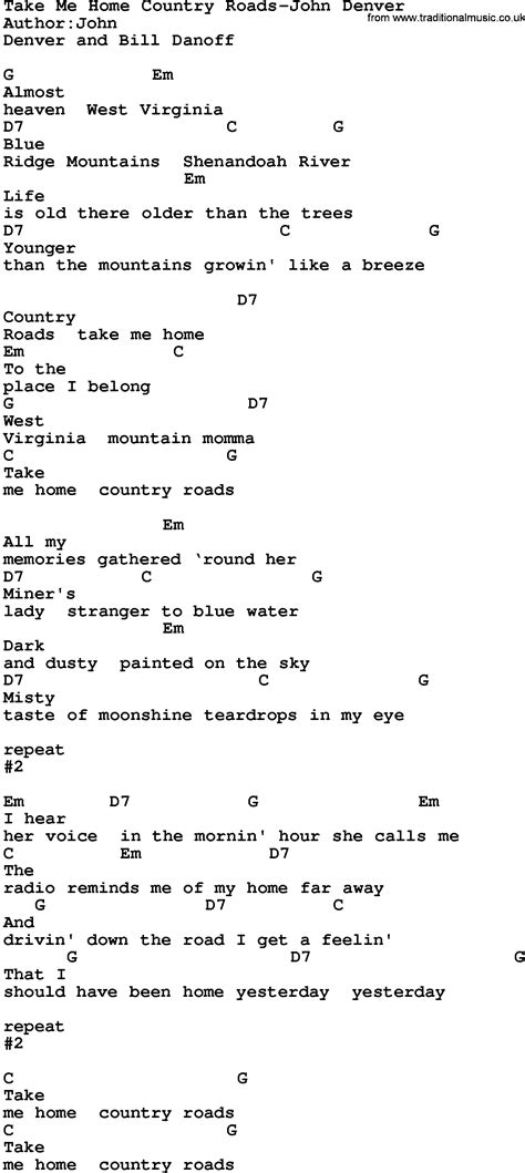 Zurecht Kommen Weide Gesund West Virginia Song Take Me Home Lyrics