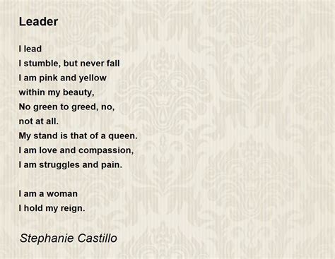 Leader Leader Poem By Stephanie T Castillo