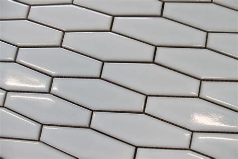 Atlanta Elongated 3d Hexagon Mosaic Tiles White Rocky Point Tile
