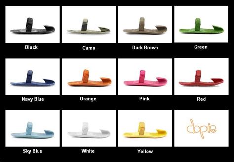 If you usually buy a medium, select medium as. Flip-flop Nation: Dopie colors and size charts